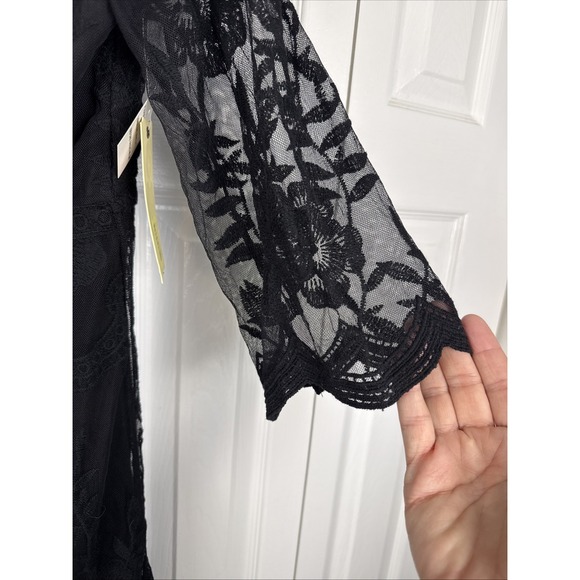 Reba Dress Size L Large Black Lace High Low Maxi Western Goth NEW WITH TAGS - Picture 9 of 16